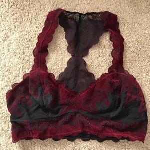 Maroon, velvet free people bralette